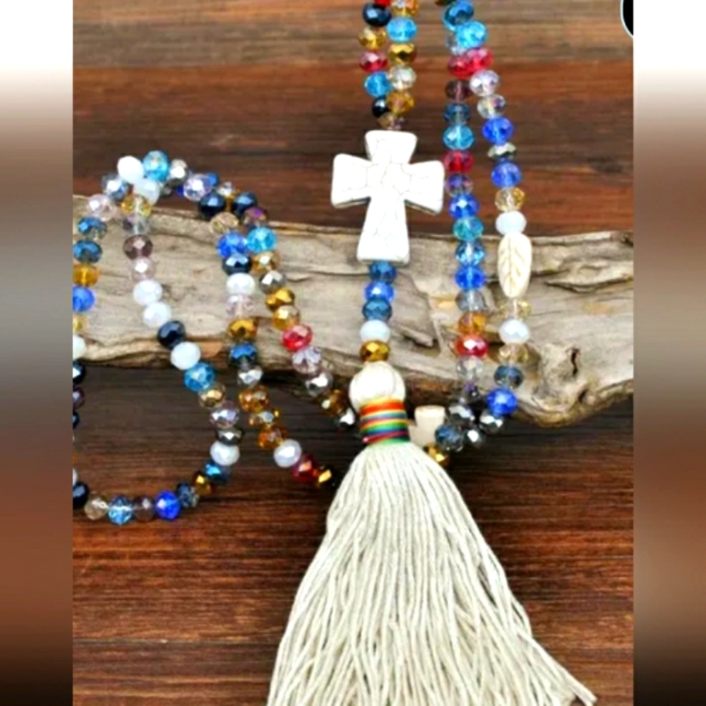 Beaded Cross Necklace